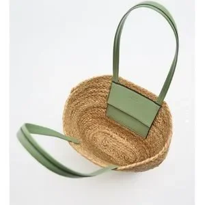 Shopper Bag Zara Round Jute Bag Zara Jute Mini Tote Bag